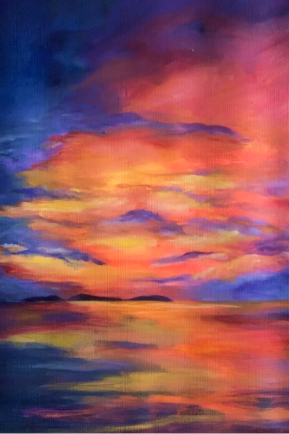 How to Create a Sunset in Acrylics-graduate art-2