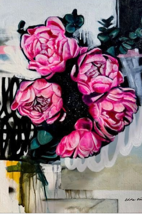 How to Create an Acrylic Floral Painting-graduate art-2