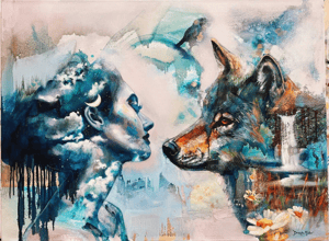 Dimitra Milan Wolf Painting