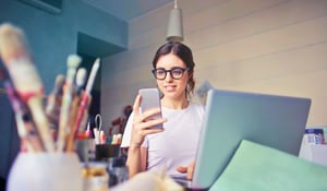 Woman looking at cellphone